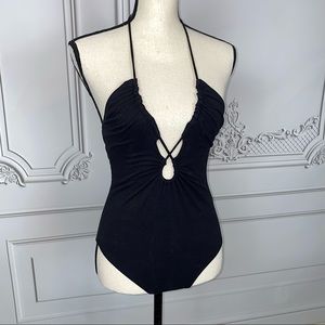 Forever 21 Black Criss Cross Bodysuit | Size S